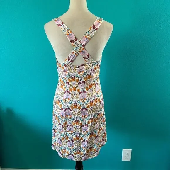 NWT Free People Women's Sasha Sweetheart-Neck Mini Dress Multi Floral Size L - Picture 5 of 8